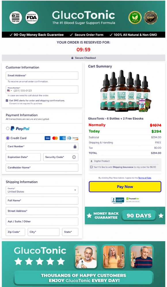 GlucoTonic Order